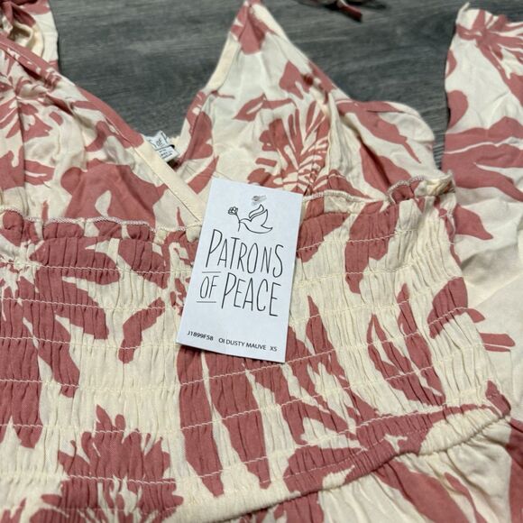 Patrons Of Peace Jumpsuit Ivory Coral Floral Sleeveless Women’s  NWT XS - Picture 4 of 12